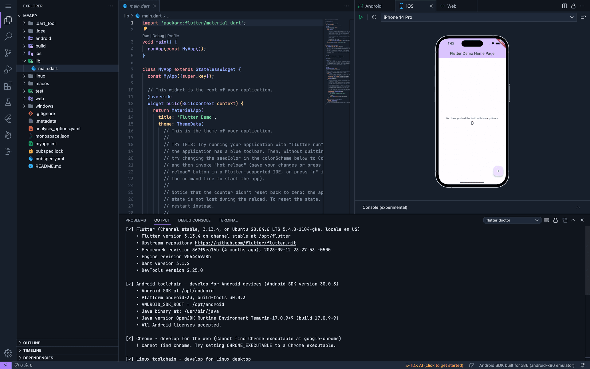 Flutter iOS Simulator Preview