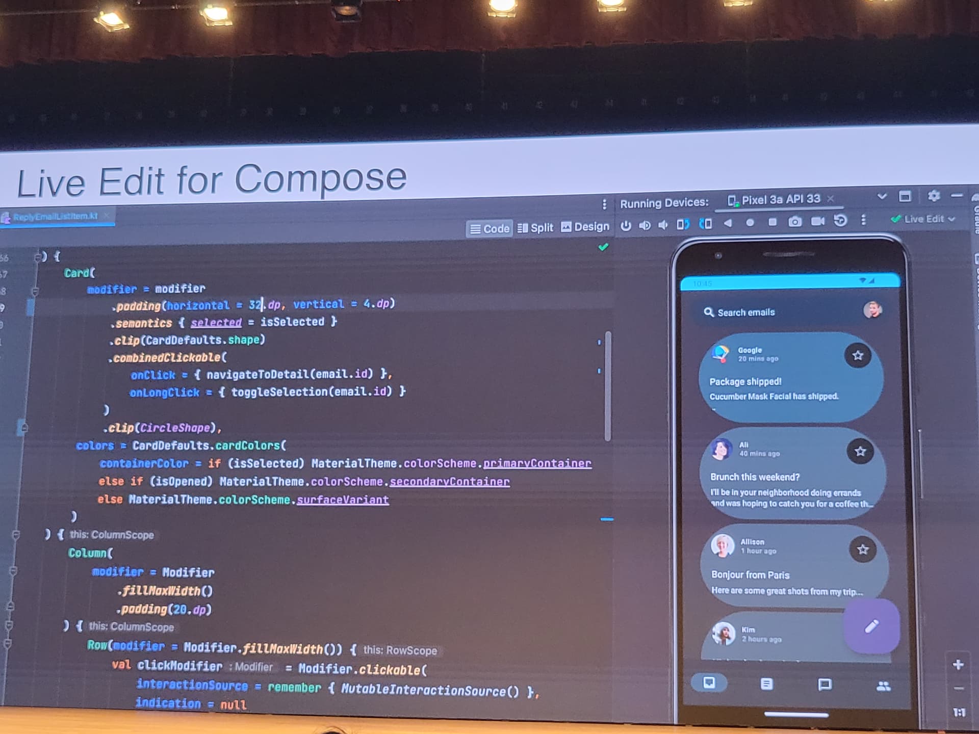 Live edit for compose