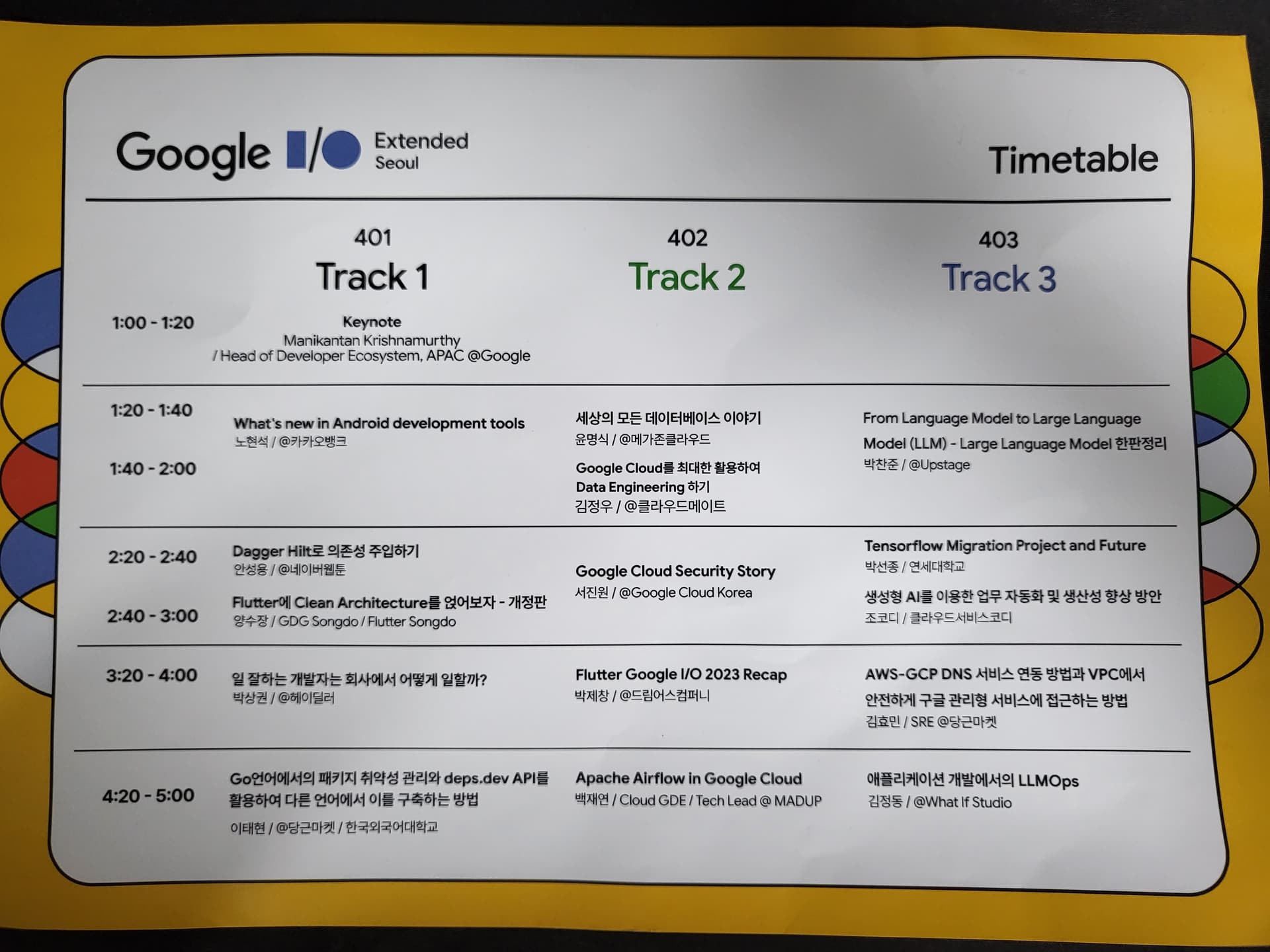 Timetable