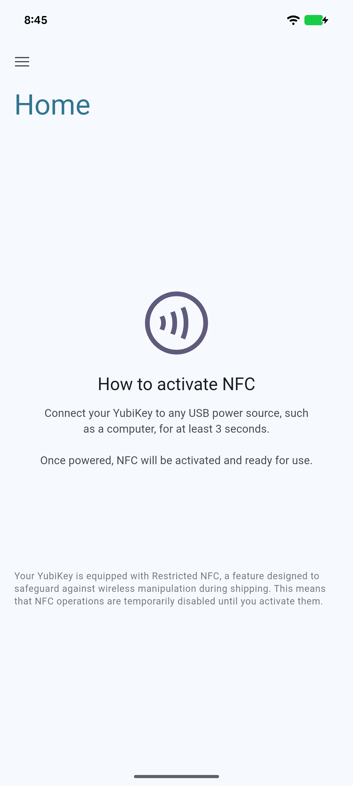 YubiKey NFC USB Connection Required On Android