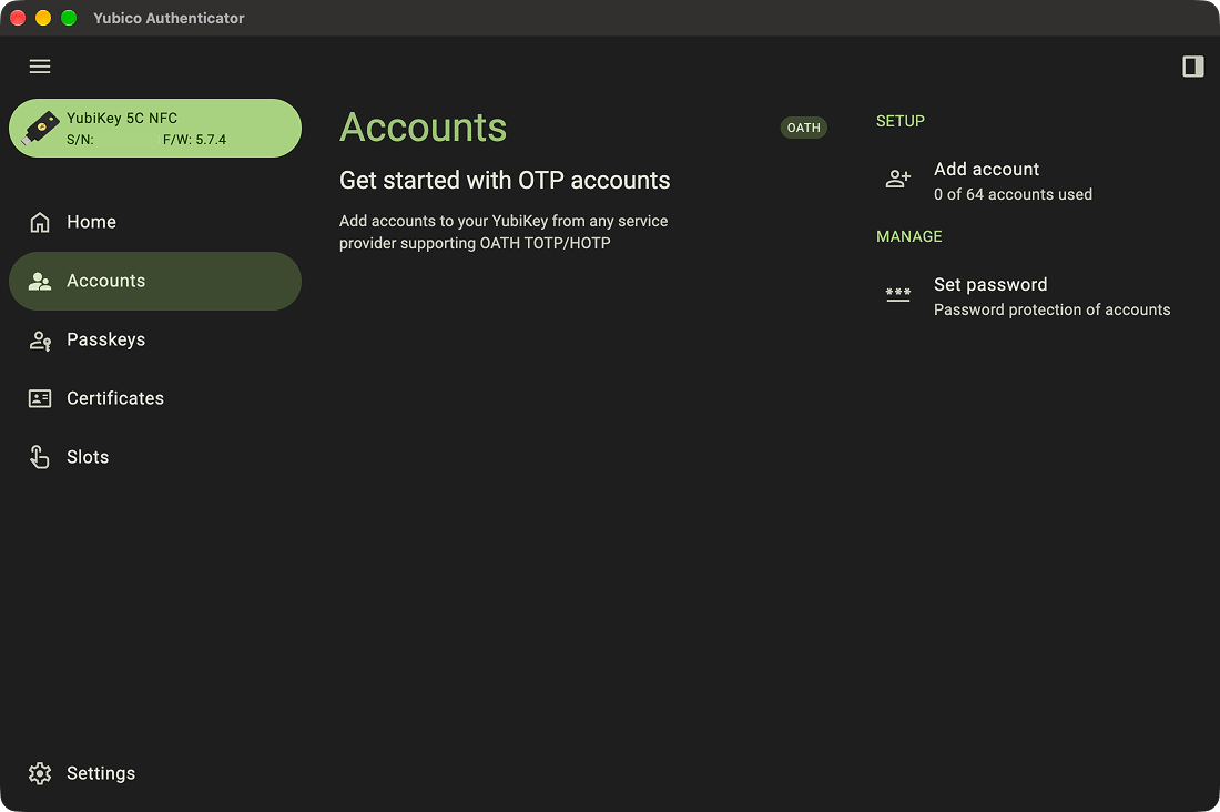 Yubico Authenticator Account Tap